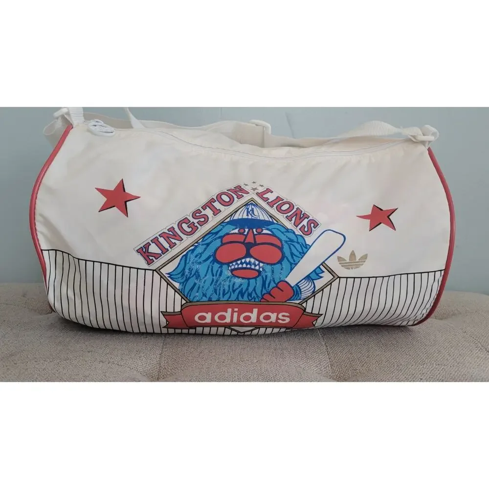 Vintage Adidas Duffel Bag Kingston Lions #3 80s 90s Taiwan Team Issue Retro Gym